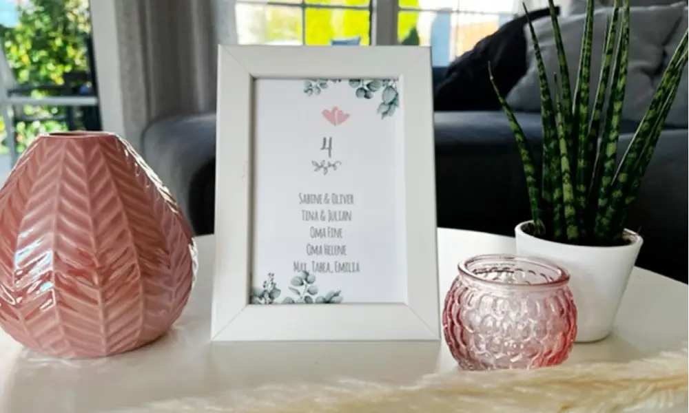 Tischkarten zur Hochzeit Eukalyptus Greenery für Tischnummern Gästenamen