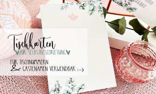 Tischkarten zur Hochzeit  Eukalyptus Greenery für Tischnummern Gästenamen