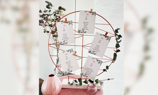 Tischkarten zur Hochzeit  Eukalyptus Greenery für Tischnummern Gästenamen