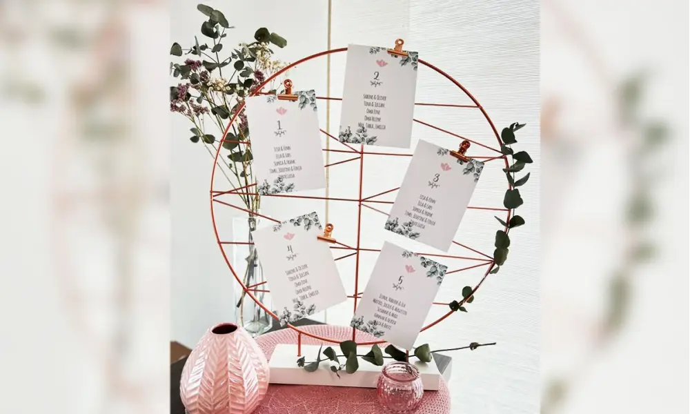 Tischkarten zur Hochzeit Eukalyptus Greenery für Tischnummern Gästenamen