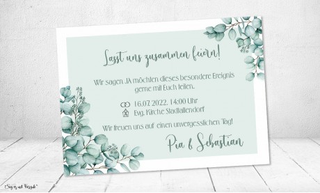 Einladungskarten Hochzeit Greenery