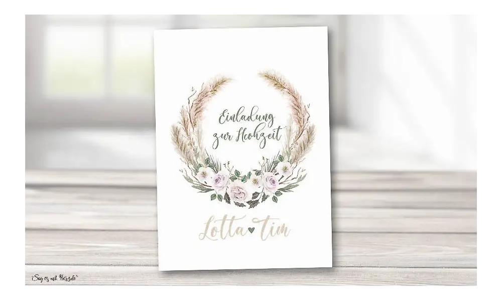 Einladungskarten Hochzeit Bohemian floral