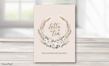 Einladungskarten Hochzeit Bohemian floral