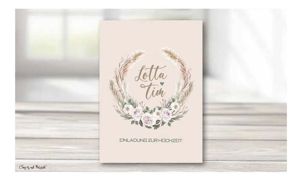 Einladungskarten Hochzeit Bohemian floral