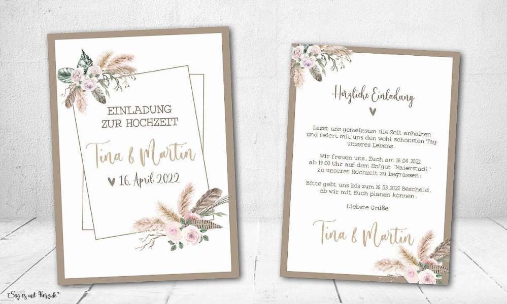 Einladungskarten Hochzeit Bohemian Summer