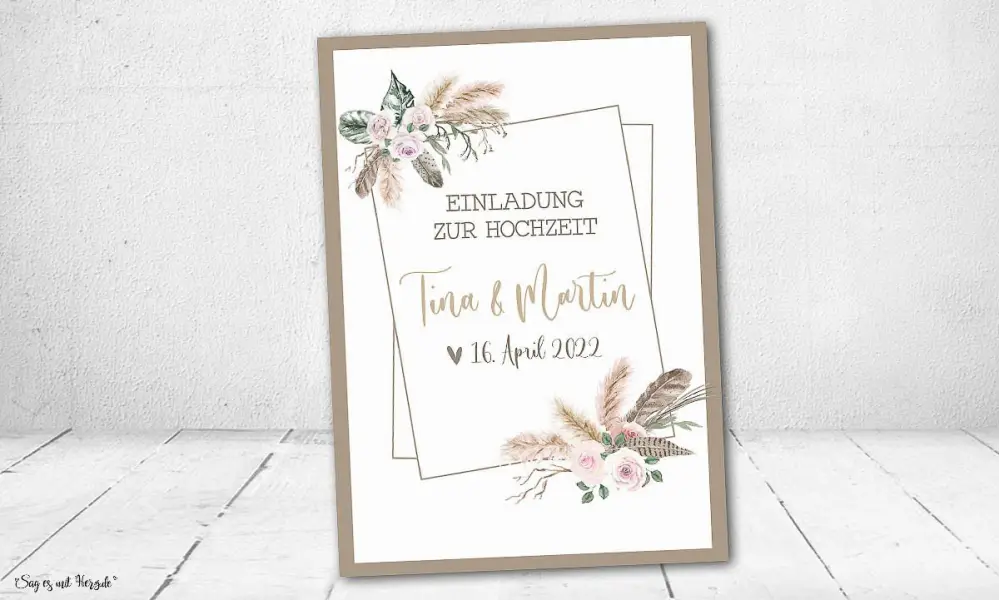 Einladungskarten Hochzeit Bohemian Summer