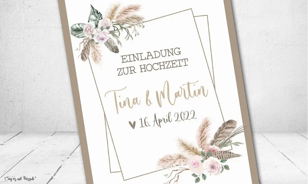Einladungskarten Hochzeit Bohemian Summer