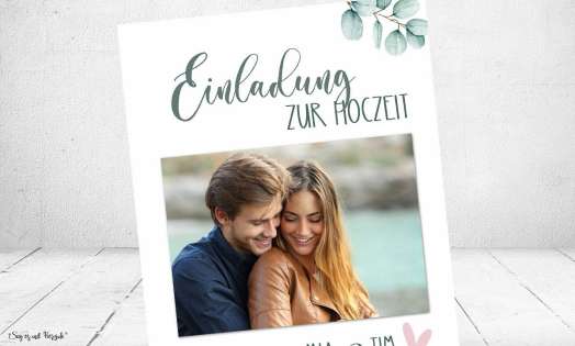 Einladungskarten Hochzeit Boho Vintage Eukalyptus