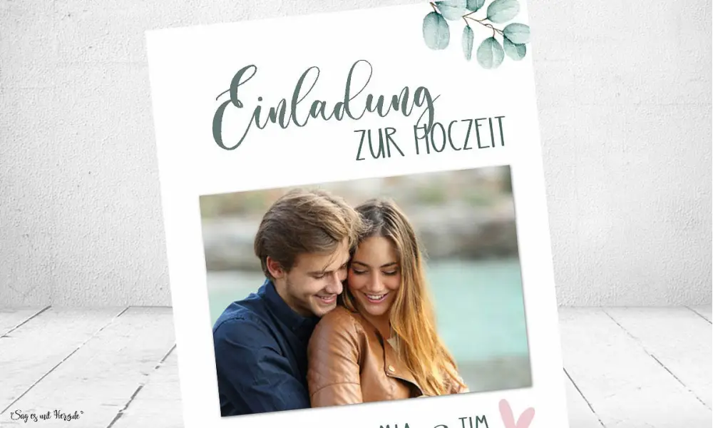 Einladungskarten Hochzeit Boho Vintage Eukalyptus