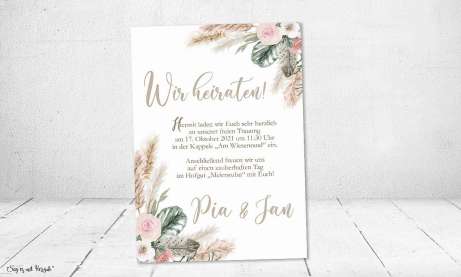 Einladungskarten Hochzeit Bohemian chic