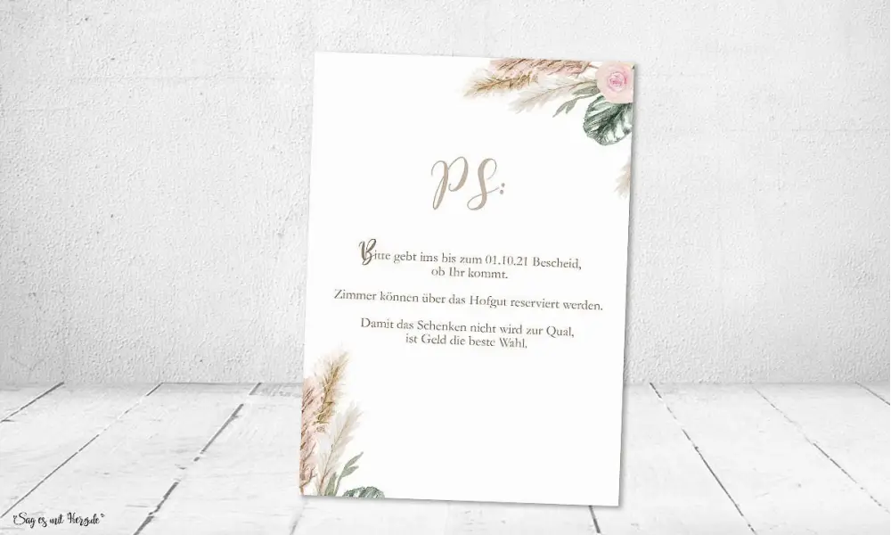 Einladungskarten Hochzeit Bohemian chic