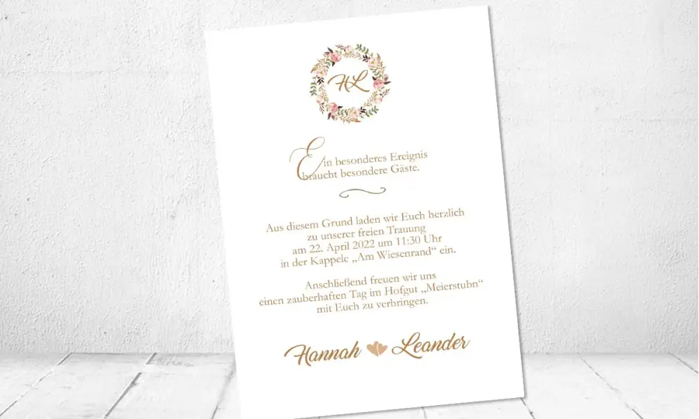 Einladungskarten Hochzeit Rustic floral Vintage