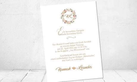 Einladungskarten Hochzeit Rustic floral Vintage