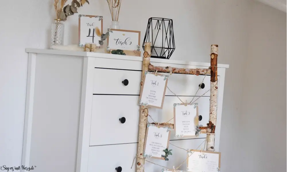 Sitzplan Hochzeit - Vintage Kraftpapier Eukalyptus ❤