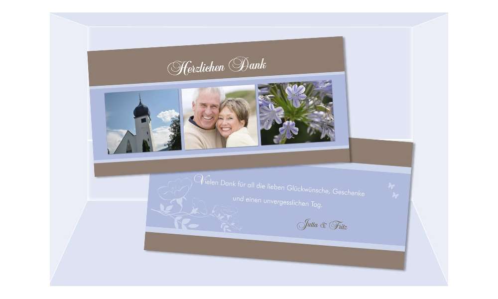 Danksagungskarte Karte Hochzeit, Silberhochzeit, Goldene Hochzeit