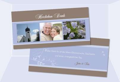 Danksagungskarte Karte Hochzeit, Silberhochzeit, Goldene Hochzeit