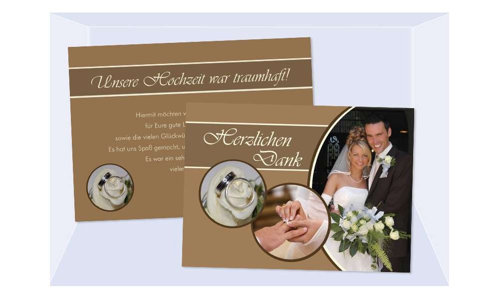 Danksagungskarte, Karte Hochzeit "Ping Pong", braun Danksagungskarte, Karte Hochzeit "Ping Pong", braun