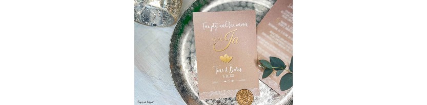 Einladungskarten Hochzeit Kraftpapier