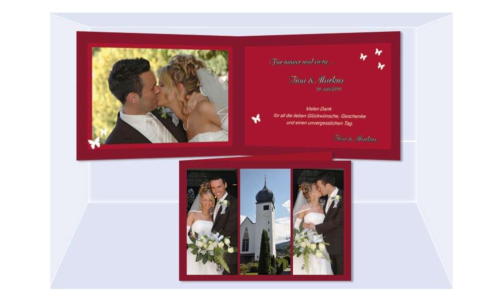 Dankeskarte Hochzeit "Kirchläuten", Klappkarte A6