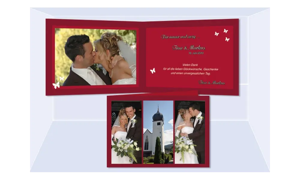 Dankeskarte Hochzeit "Kirchläuten", Klappkarte A6