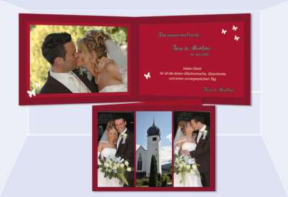 Dankeskarte Hochzeit "Kirchläuten", Klappkarte A6