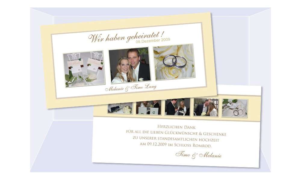 Danksagungskarte Karte Hochzeit, creme