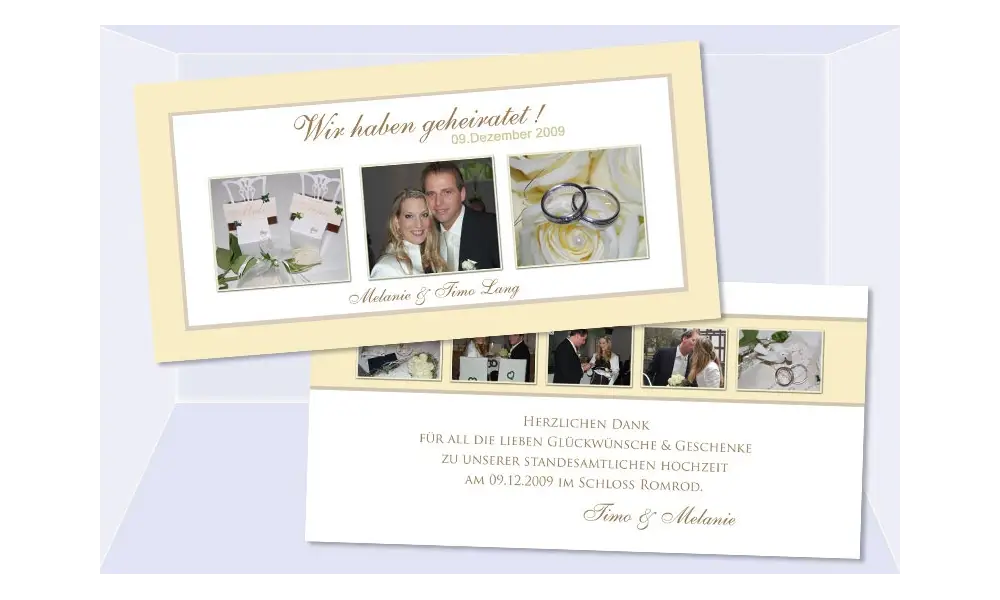 Danksagungskarte Karte Hochzeit, creme