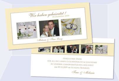 Danksagungskarte Karte Hochzeit, creme