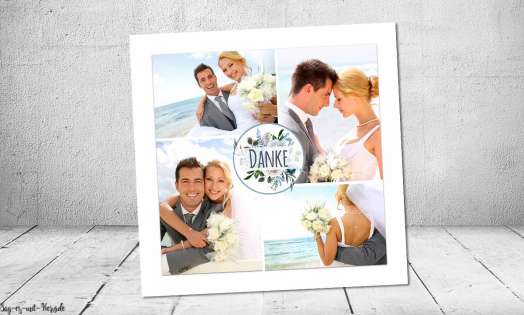 Danksagungskarten Boho Hochzeit quadratisch Collage