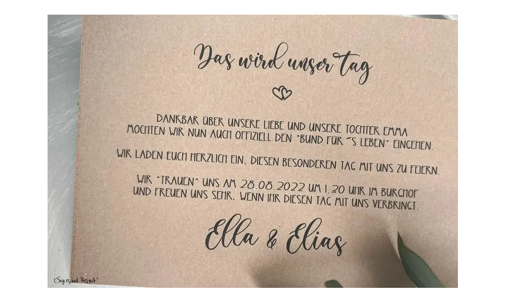 Einladung Hochzeit natürlich Kraftpapier