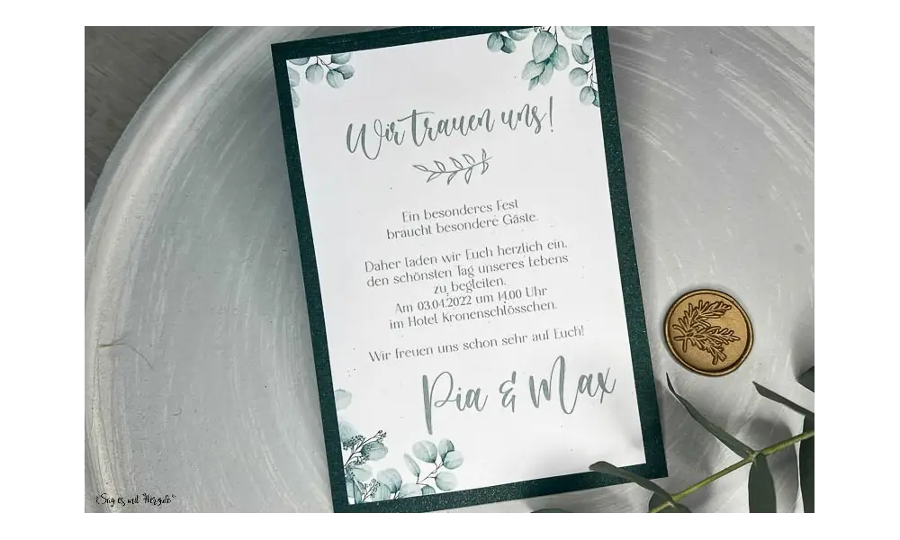 Freie Trauung Einladungskarten Boho Eukalyptus Hochzeit