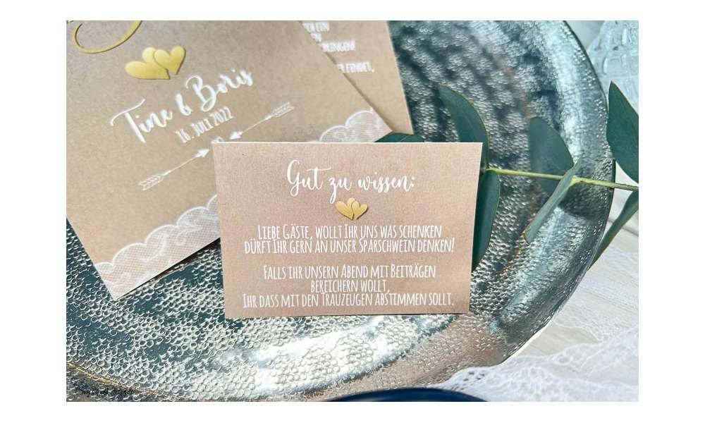 Einladungskarten Hochzeit Naturpapier Kraftpapier