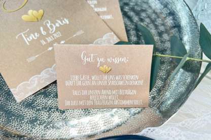 Einladungskarten Hochzeit Naturpapier Kraftpapier