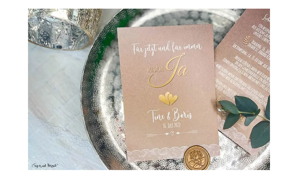 Einladungskarten Hochzeit Naturpapier Kraftpapier