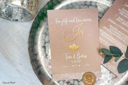 Einladungskarten Hochzeit Naturpapier Kraftpapier