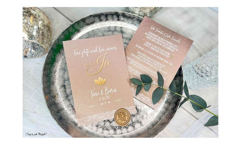 Einladungskarten Hochzeit Naturpapier Kraftpapier