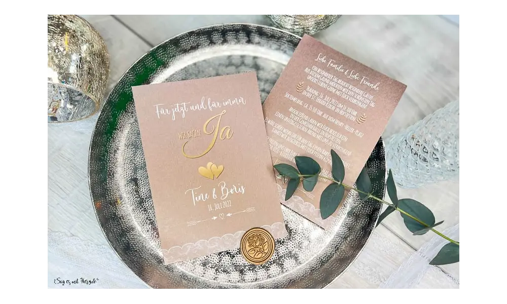 Einladungskarten Hochzeit Naturpapier Kraftpapier