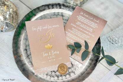 Einladungskarten Hochzeit Naturpapier Kraftpapier