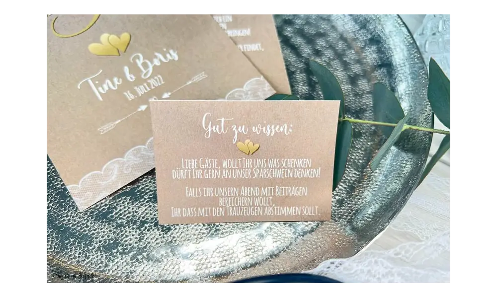 Einladungskarten Hochzeit Spitze Vintage Kraftpapier, Fingerprint