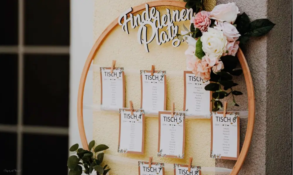 Hochzeit Sitzplan Tischplan Vintage Kraftpapier Tisch Karten
