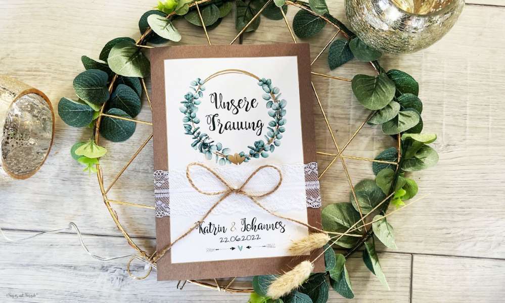 Kirchenheft Hochzeit Kraftpapier Vintage Eukalyptus Spitze Kirchenheft Hochzeit Kraftpapier Vintage Eukalyptus Spitze