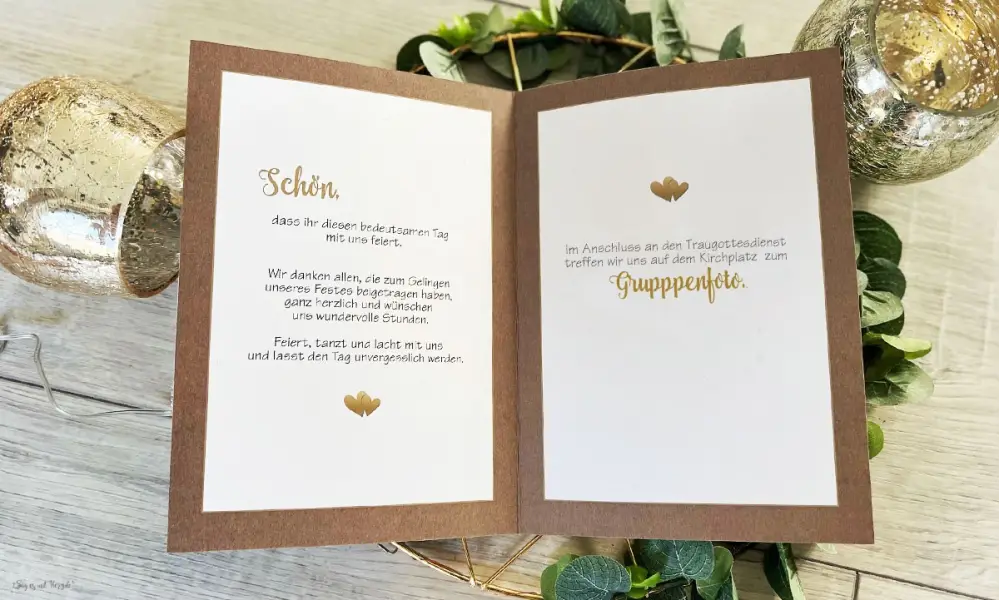 Kirchenheft Hochzeit Kraftpapier Vintage Eukalyptus Spitze