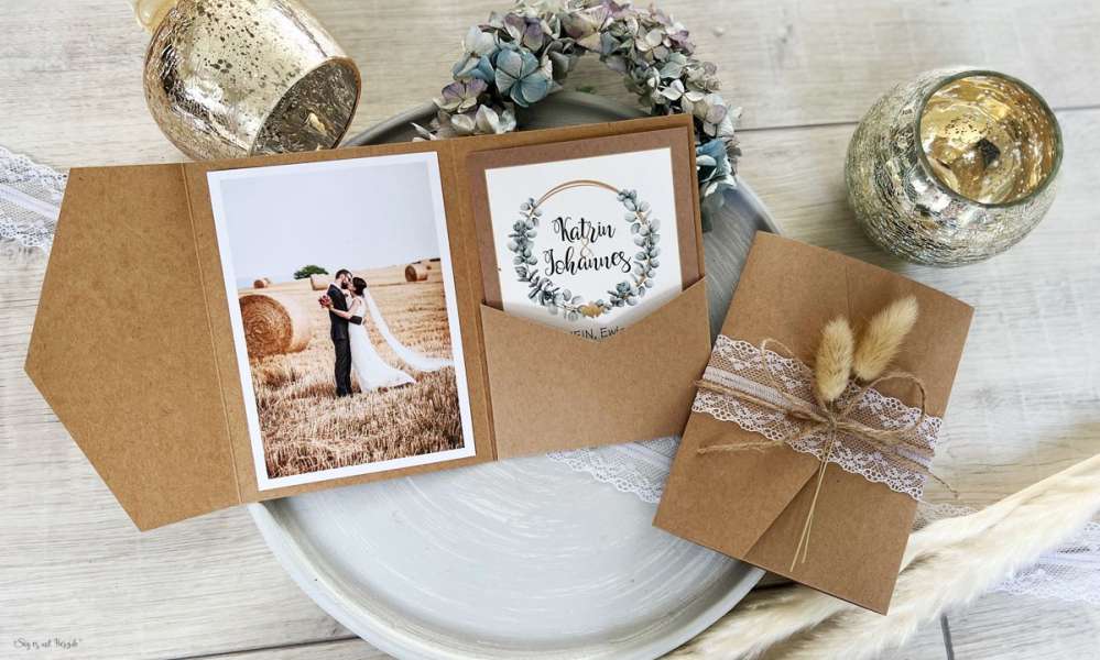 Pocketfold Einladung Hochzeit Kraftpapier Pocketfold Einladung Hochzeit Kraftpapier