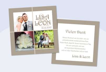 Danksagungskarte Hochzeit, Karte Hochzeit "Du & Ich"