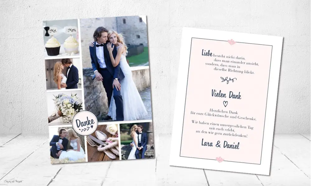 Danksagungskarten Hochzeit