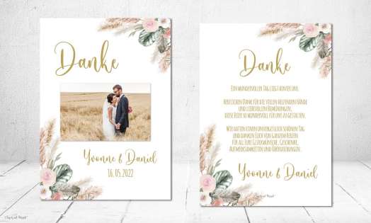 Danksagung Hochzeit Boho