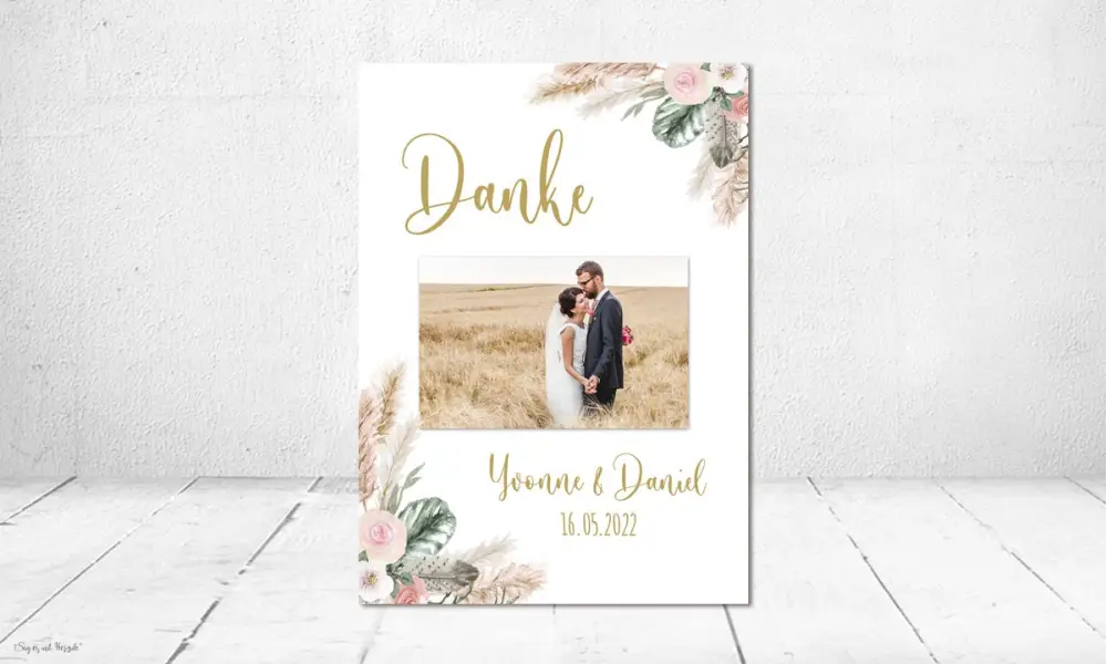 Danksagung Hochzeit Boho
