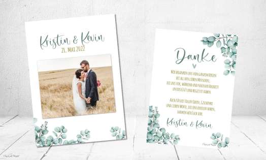 Danksagungskarte Hochzeit Greenery