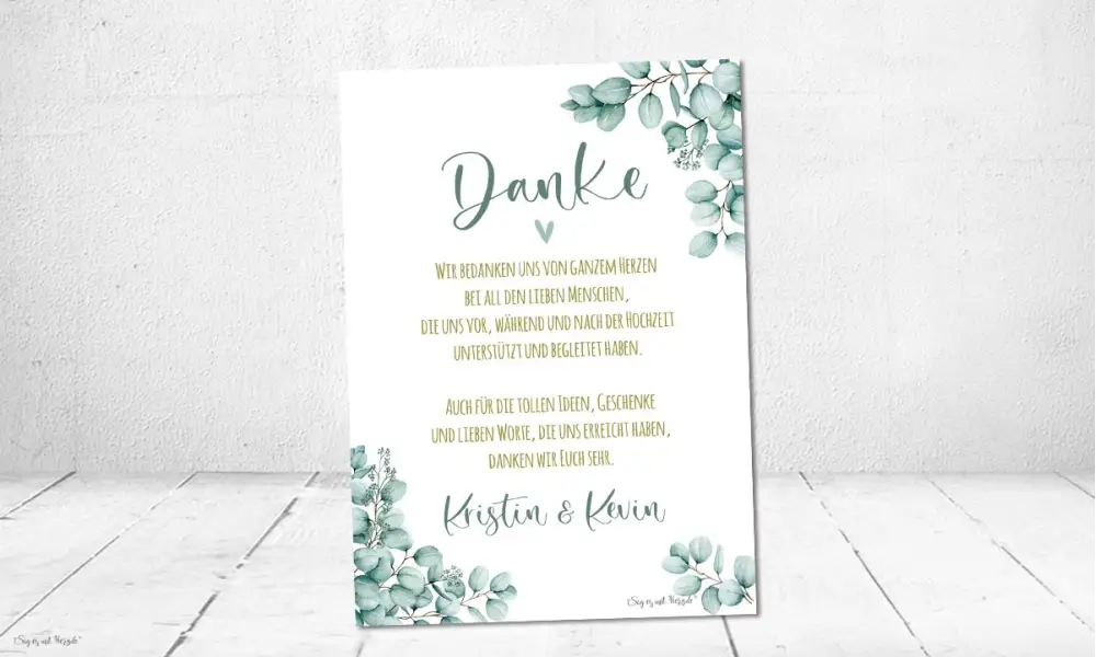 Danksagungskarte Hochzeit Greenery