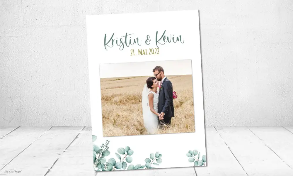 Danksagungskarte Hochzeit Greenery